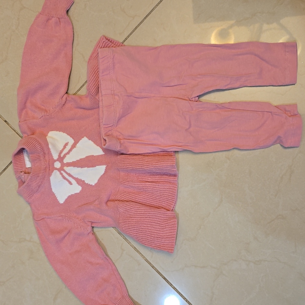 Laura Ashley Baby Pink Cowl Sweater Set